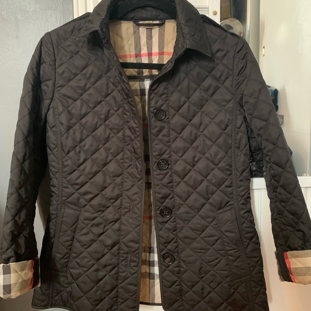 BURBERRY quilted jacket in black size xsmall